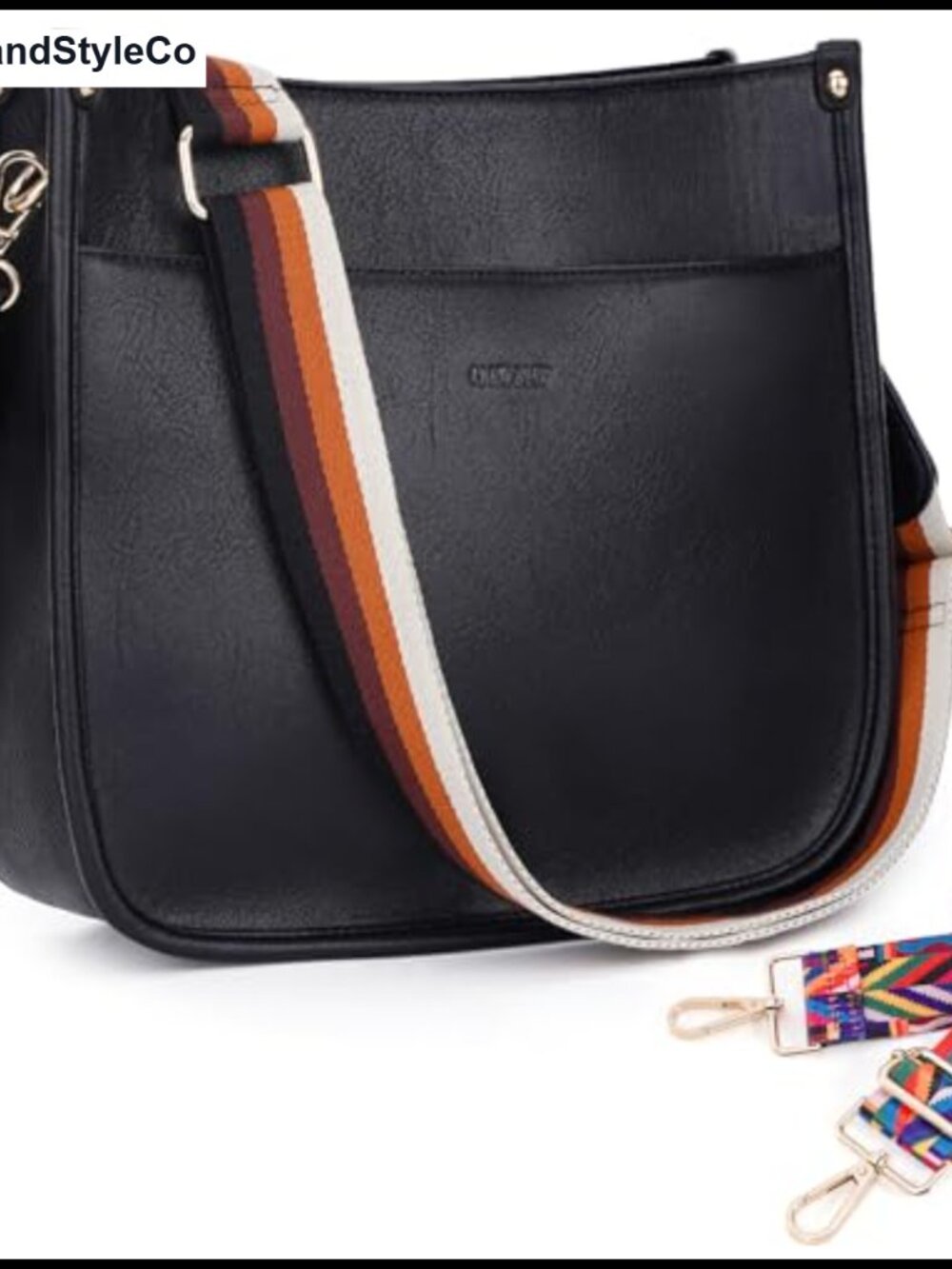 Vegan Leather Hobo Handbag with 2 Adjustable Straps Crossbody Purse Multicolor